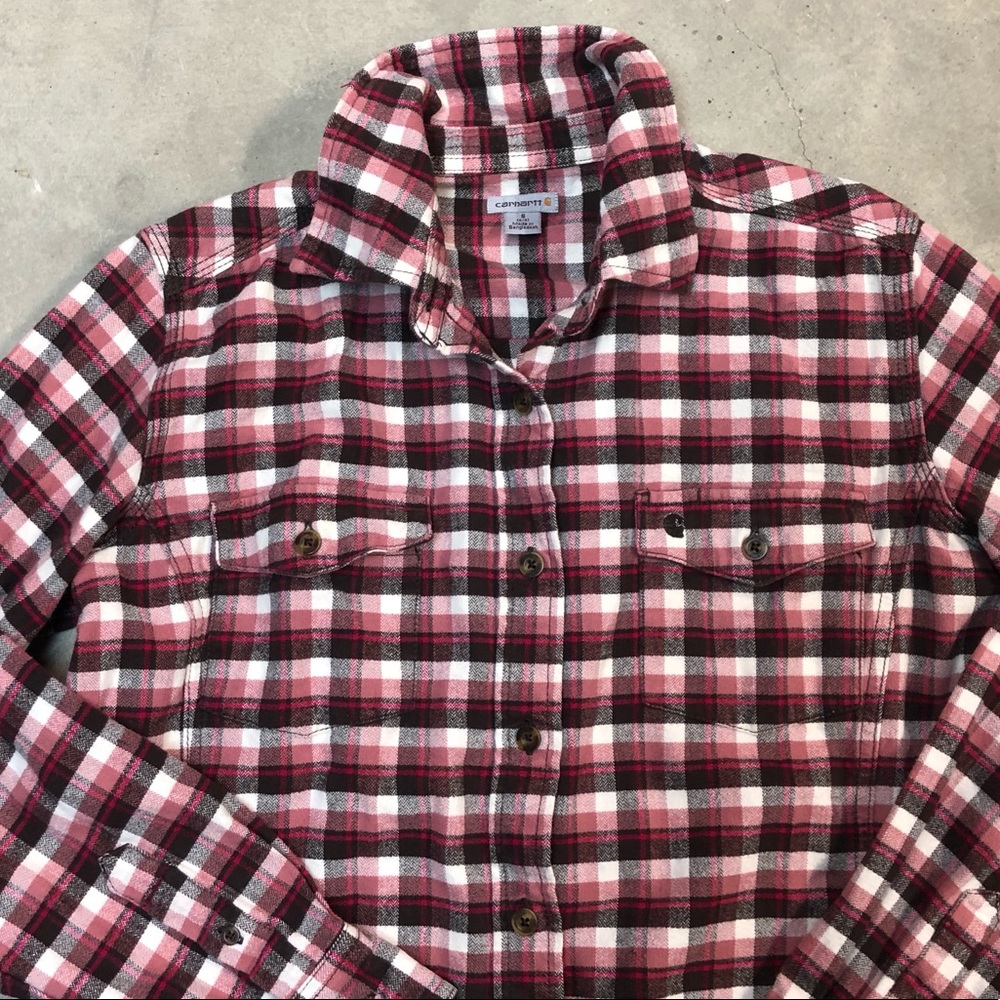 Womens Carhartt Plaid Long Sleeve Shirt Size Small